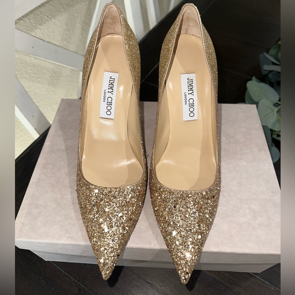 Gold Jimmy Choo Heels